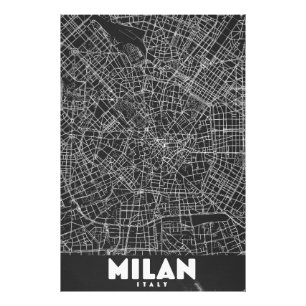 Milan Italien Retro Kart Fototryck