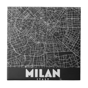 Milan Italien Retro Kart Kakelplatta