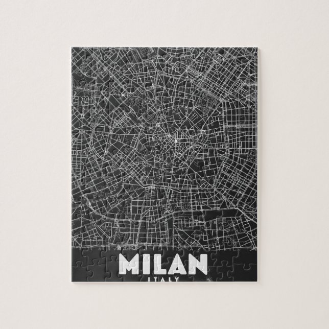 Milan Italien Retro Kart Pussel (Vertikal)