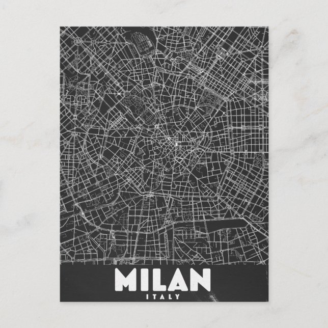 Milan Italien Retro Kart Vykort (Framsida)