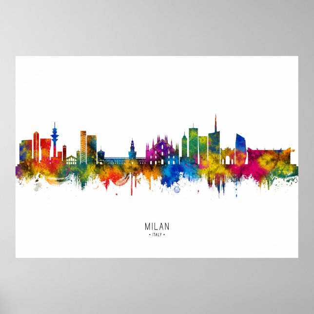 Milan Italien Siluett Poster (Framsidan)
