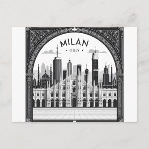 Milan Italien Siluett Vykort