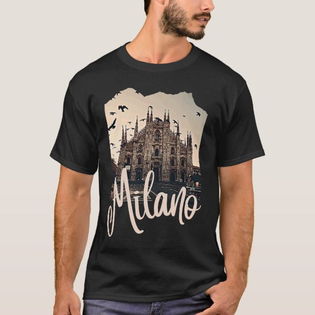 Milan Italien Souvenir T Shirt (Framsida)