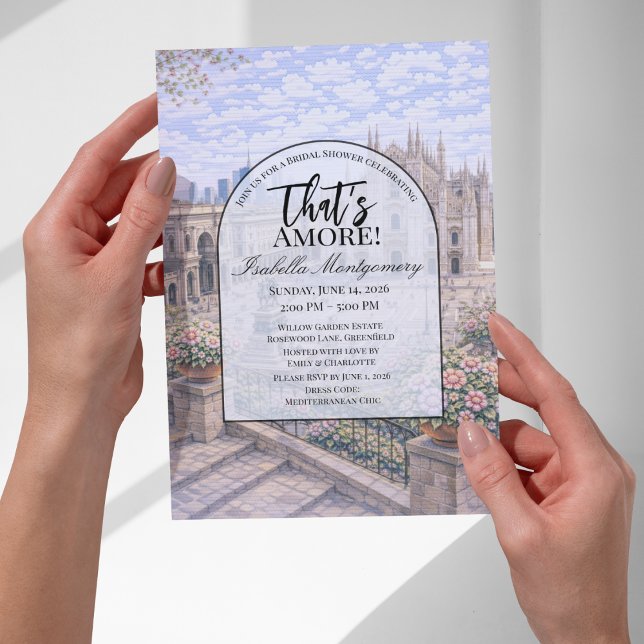 Milan Italienskt Bröllopsduschtema Inbjudningar (Milan Italian Themed Bridal Shower Invitations
)