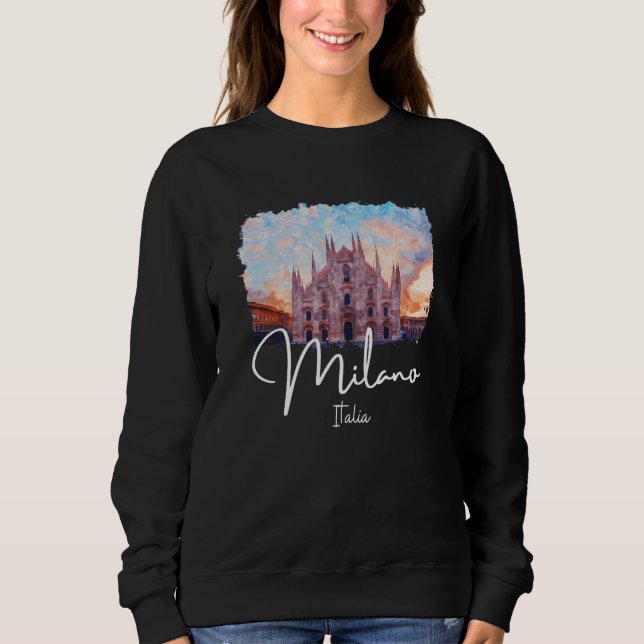 Milan Italy Painting Souvenir T Shirt (Framsida)