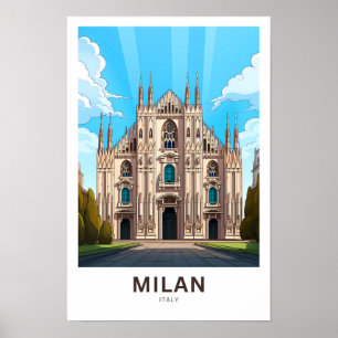 Milan Italy Travel Print Poster
