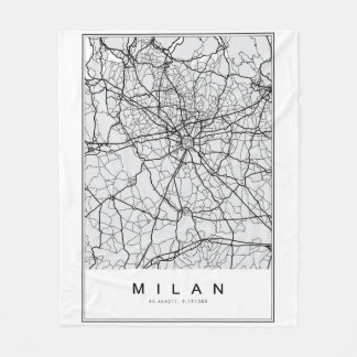 Milan Karta Illustration Fleecefilt