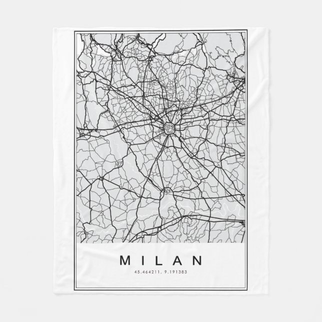 Milan Karta Illustration Fleecefilt (Framsidan)