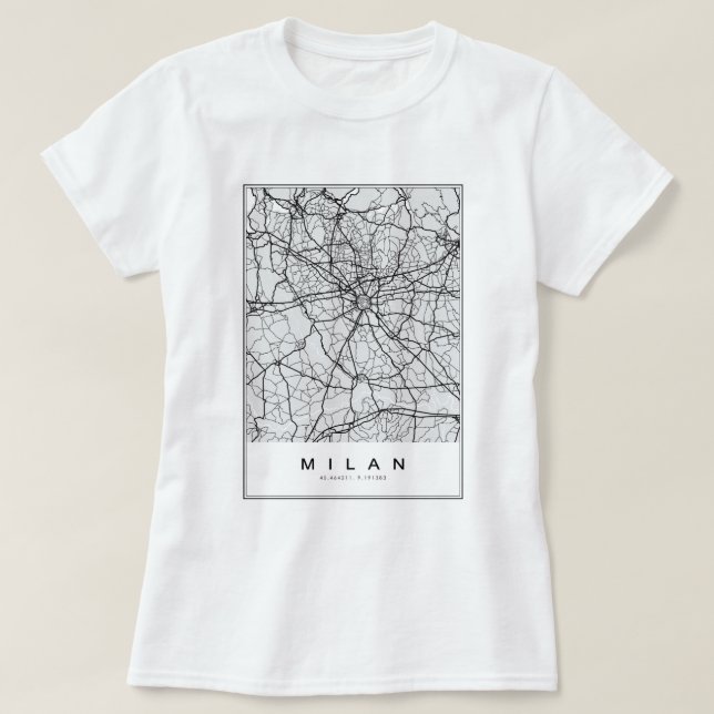 Milan Karta Illustration T Shirt (Design framsida)
