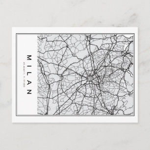 Milan Karta Illustration Vykort