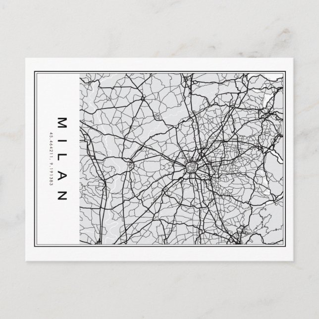Milan Karta Illustration Vykort (Framsida)