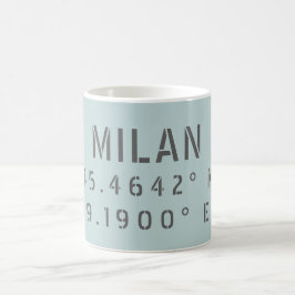 Milan Latitud Longitud Kaffemugg