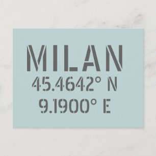 Milan Latitude Longitud Vykort
