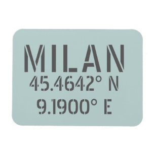 Milan Latitude och Longitud Magnet