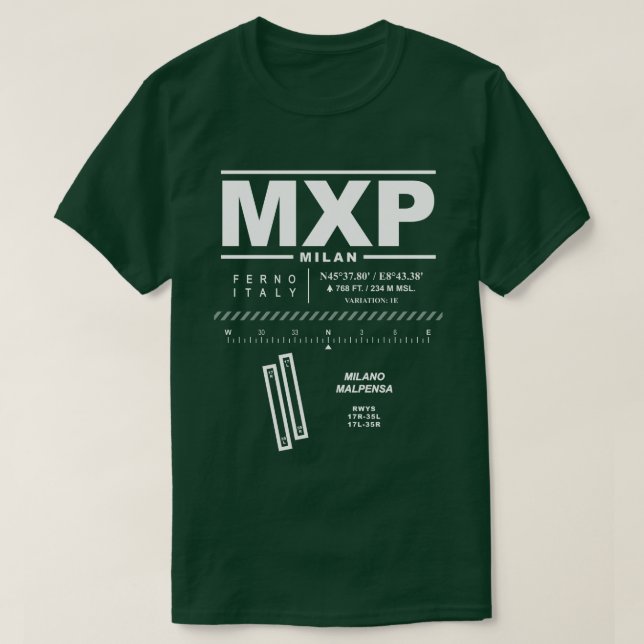 Milan Malpensa Airport MXP T-Shirt (Design framsida)
