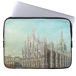 Milan Piazza del Duomo 1850-talet av Carlo Bossoli Laptop Fodral