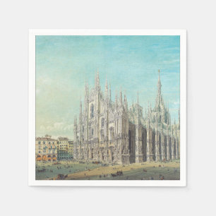 Milan Piazza del Duomo 1850-talet av Carlo Bossoli Pappersservett