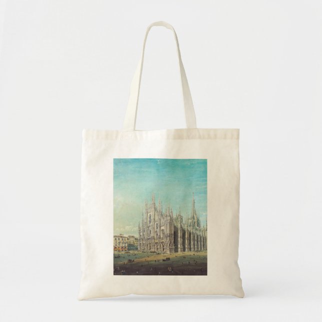 Milan Piazza del Duomo 1850-talet av Carlo Bossoli Tygkasse (Framsidan)