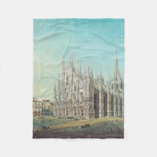 Milan Piazza del Duomo 1850s av Carlo Bossoli Kons Fleecefilt