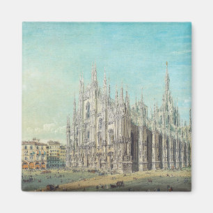 Milan Piazza del Duomo 1850s av Carlo Bossoli Kons Magnet