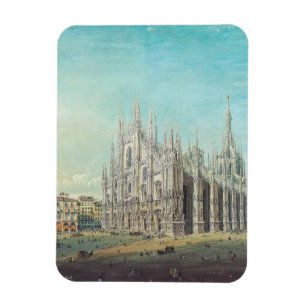 Milan Piazza del Duomo 1850s av Carlo Bossoli Kons Magnet