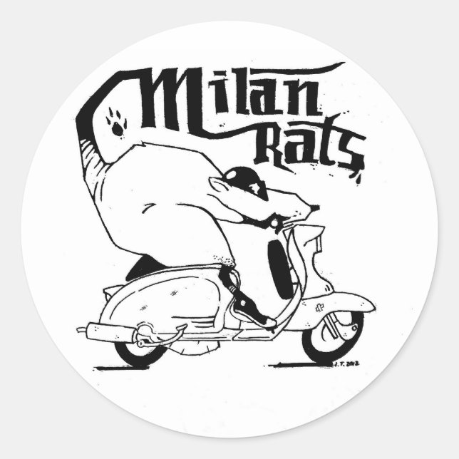 Milan Råttor Sticker Runt Klistermärke (Framsida)