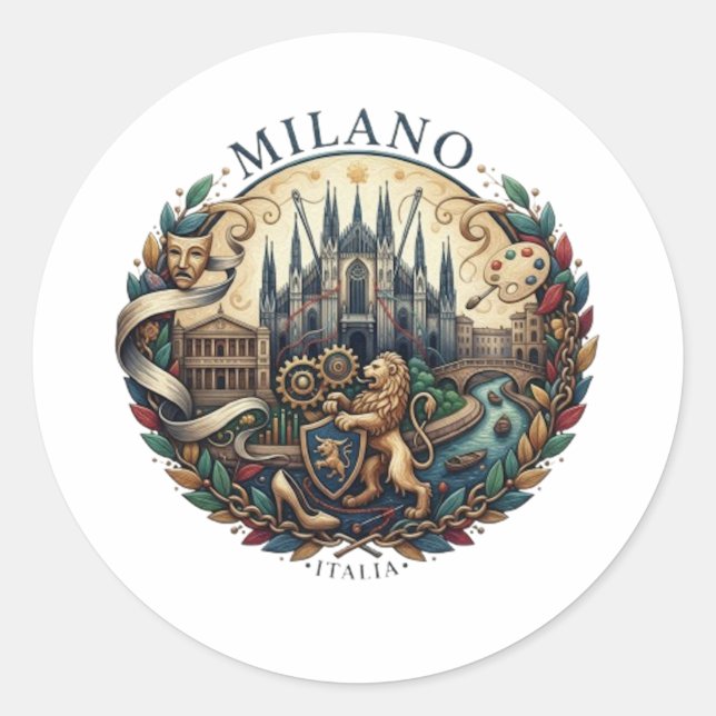 MILAN RUNT KLISTERMÄRKE (Framsida)