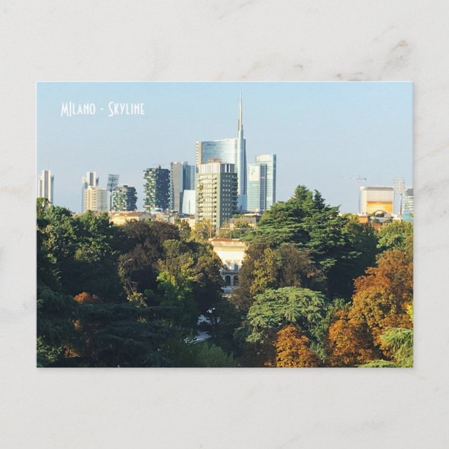 Milan skyline från terrace Triennale - Italien Vykort (Framsida)