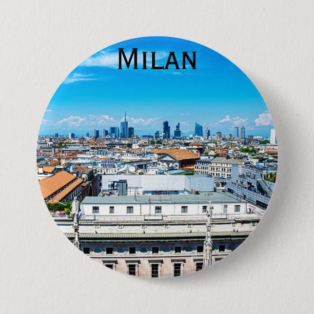 Milan Skyline i Italien Knapp (Framsida)