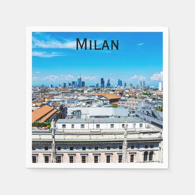 Milan Skyline i Italien Pappersservett (Framsidan)