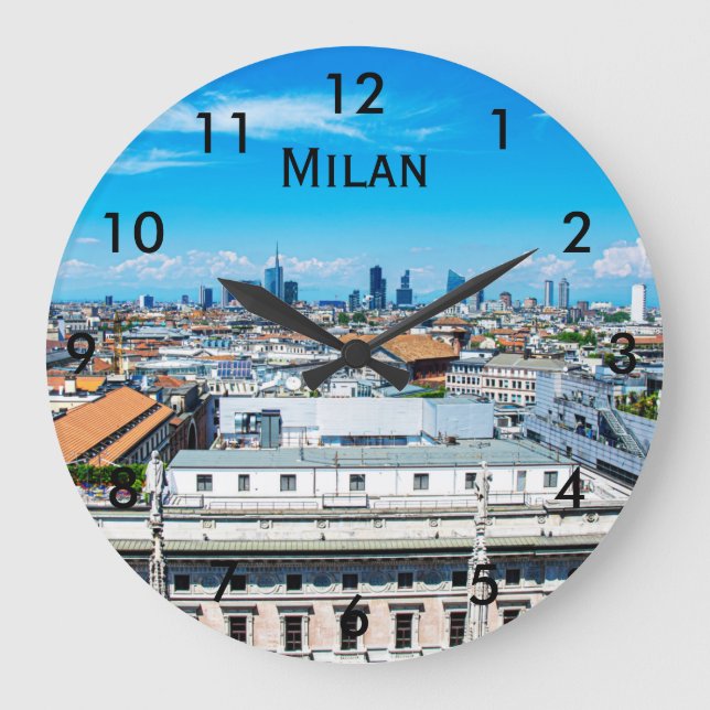 Milan Skyline i Italien Stor Klocka (Framsida)