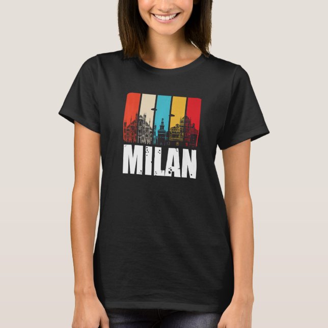 Milan Skyline Retro Italien från North Italien Mil T Shirt (Framsida)