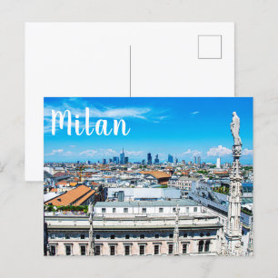 Milan Skyline vycard Vykort