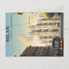 milan vintage reseaffisch vykort