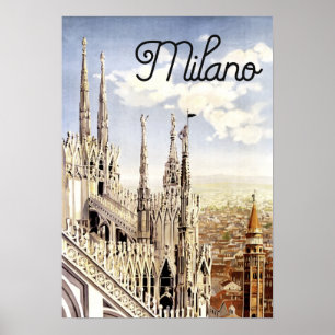 Milan vintage resoraffisch poster