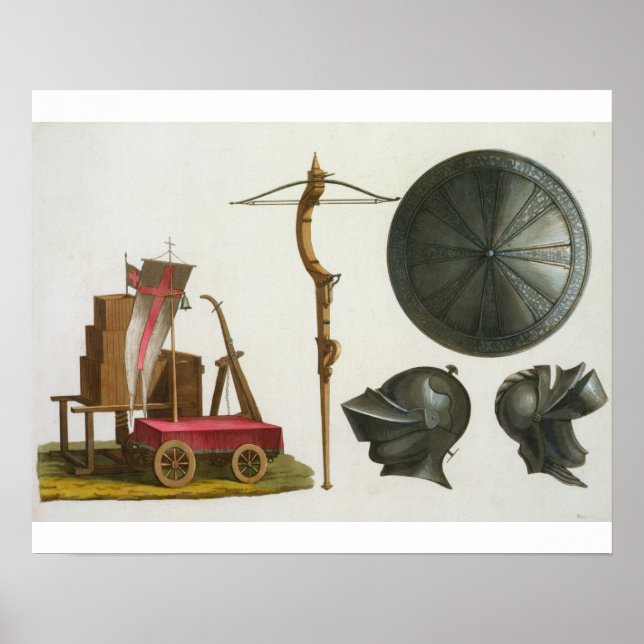 Milanchariot, armbåge och armé, plåt 17 fr poster (Framsidan)