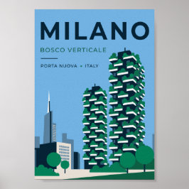 Milano Bosco Verticale Resaaffisch | Milano Italie Poster