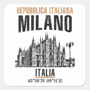 Milano Fyrkantigt Klistermärke