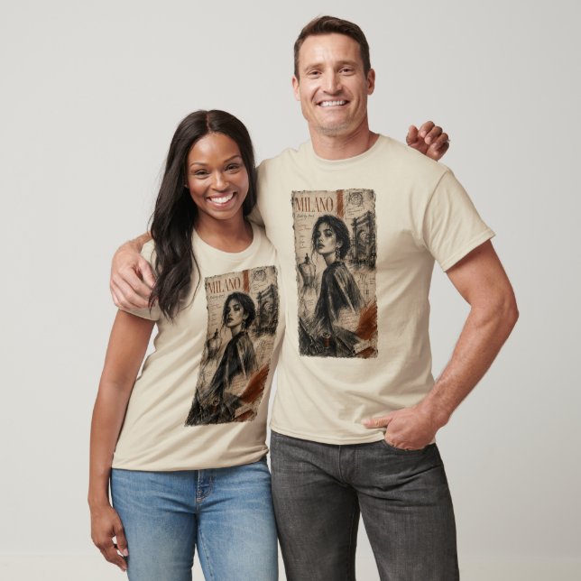 Milano Handritad Sketch T-Shirt (Unisex)