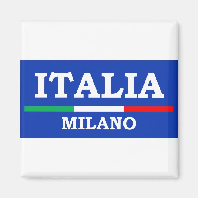 Milano Italia Azzurri Italienska Flagga Magnet (Framsidan)