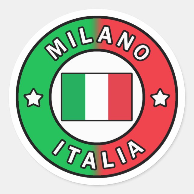 Milano Italia Runt Klistermärke (Framsida)