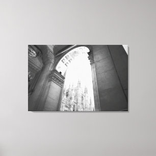 Milano Italien, Galleria Utsikt över Duomo Canvastryck