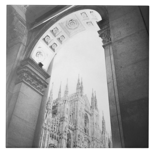 Milano Italien, Galleria View of the Duomo Kakelplatta (Framsidan)