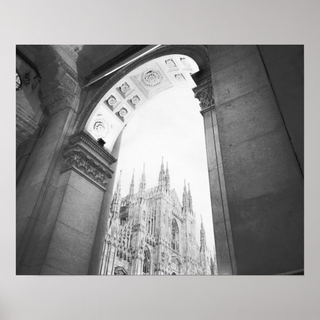 Milano Italien, Galleria View of the Duomo Poster (Framsidan)