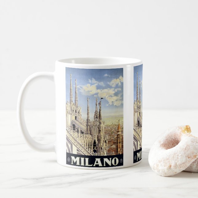 Milano Italien gotisk katedral Duomo Vintage Resa Kaffemugg (Med munk)