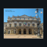 Milano, Italien - La Scala Theater, opera house Vykort<br><div class="desc">La Scala (förkortning på italienska av officiellen namn Teatro alla Scala) är ett operahus i Milano, Italien. Milanos Teatro alla Scala är ett av de mest berömd operahus i världen och ett outhärdligt mål för musikaliska och kulturella företrädare. Många av de operassingare, artister, konduktörer, dansare och direktörer som har historiskt...</div>