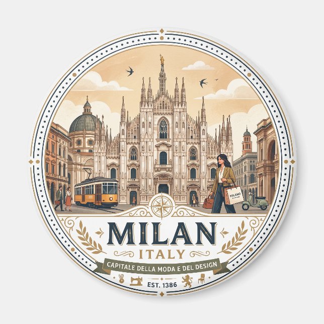 Milano Italien Magnet (Framsidan)