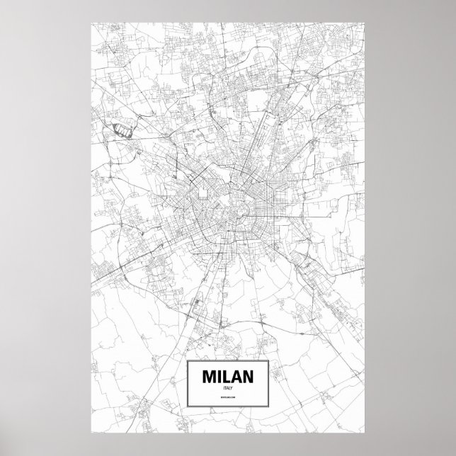 Milano, Italien (svart på vitt) Poster (Framsidan)