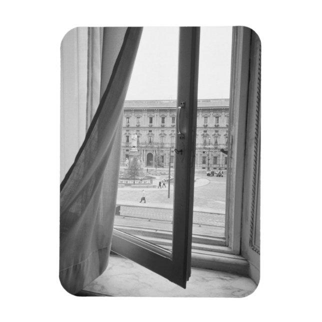 Milano Italien, Utsikt från La Scala Operans fönst Magnet (Vertikal)