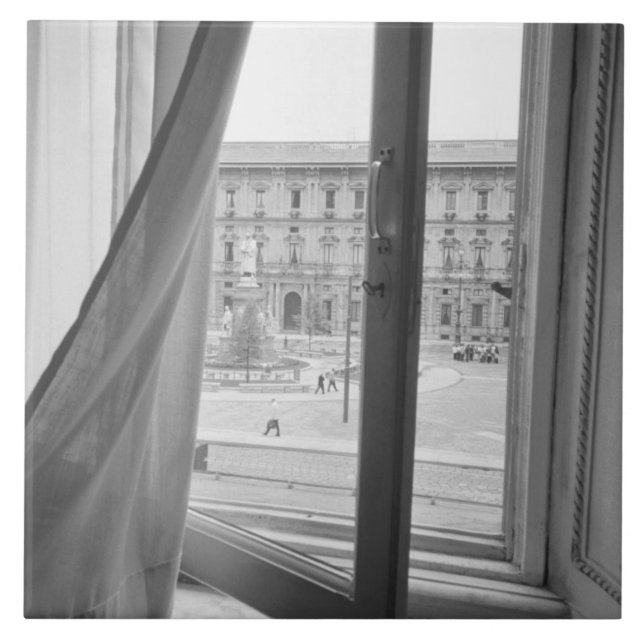 Milano Italien, View from La Scala Opera Window Kakelplatta (Framsidan)